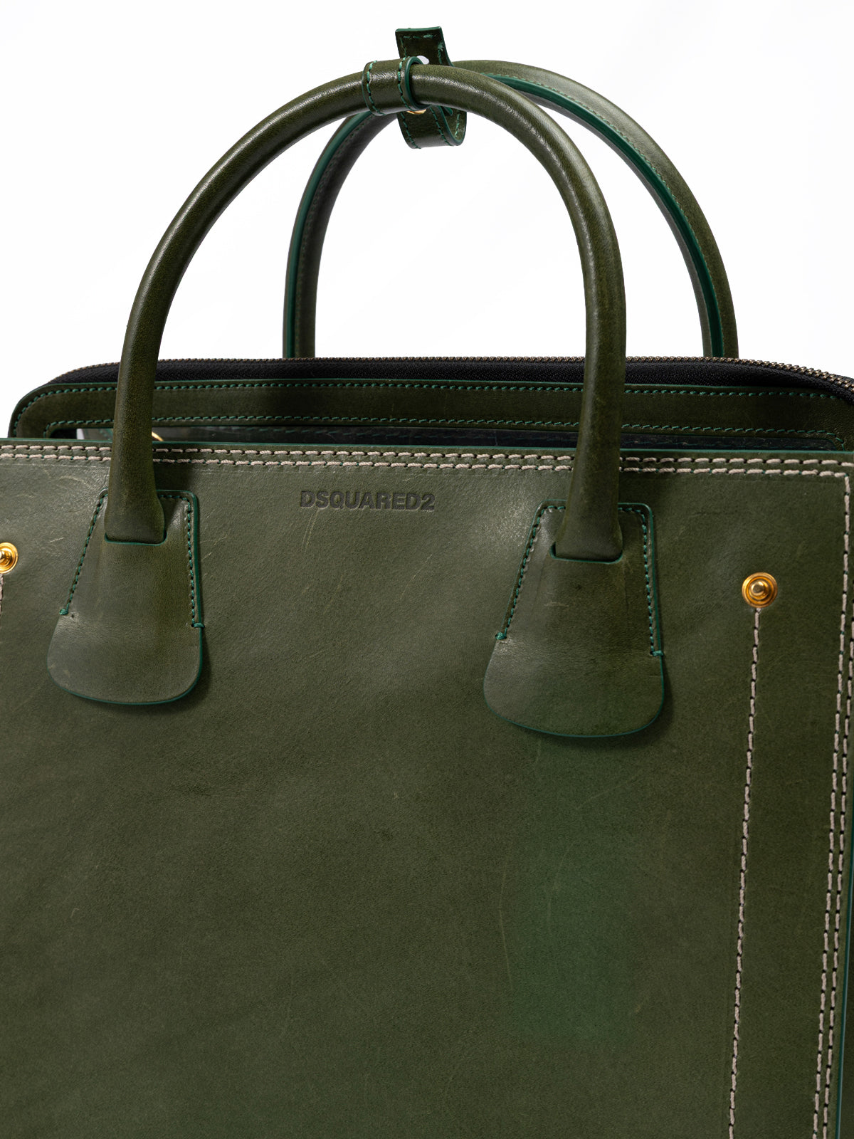 Yeşil deri Dsquared² tote çanta